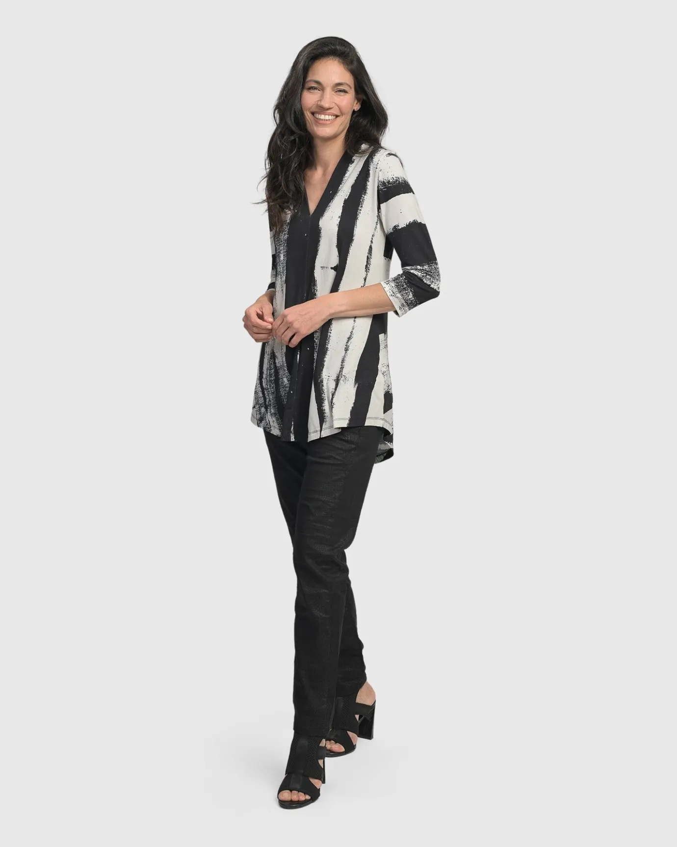 Women Alembika Tops & Tunics<Charisma V Neck Tunic Top, Grunge