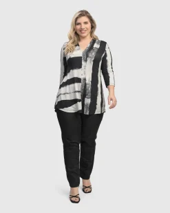 Women Alembika Plus<Charisma V Neck Tunic Top, Grunge