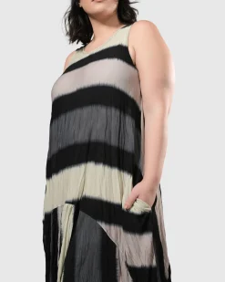 Women Alembika Plus<Charlie Crinkle Tank Dress, Stripe