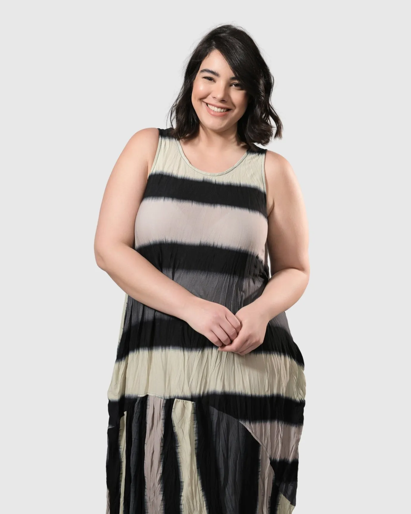 Women Alembika Dresses<Charlie Crinkle Tank Dress, Stripe