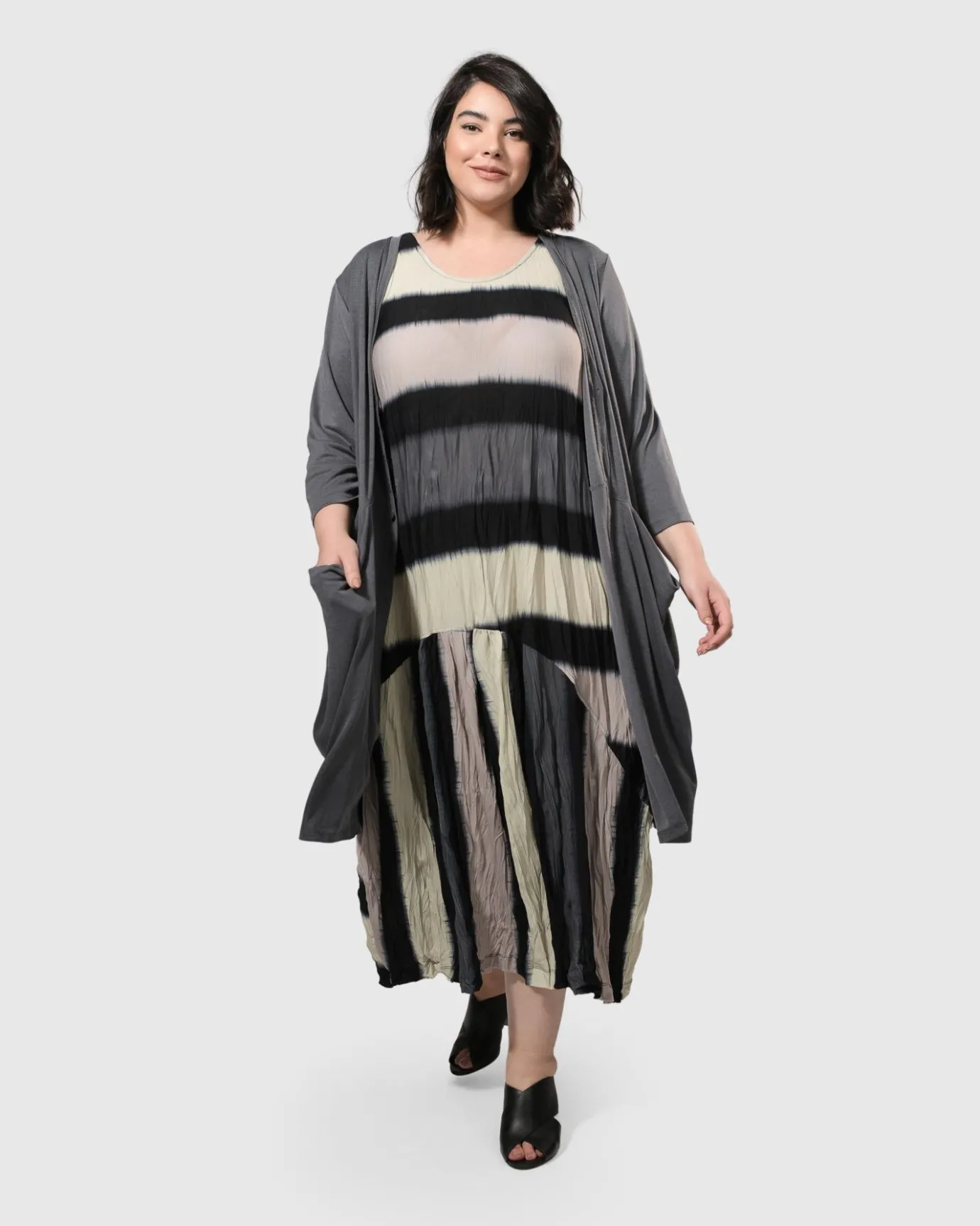 Women Alembika Dresses<Charlie Crinkle Tank Dress, Stripe