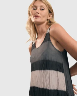 Women Alembika Dresses<Charlie Crinkle Tank Dress, Stripe