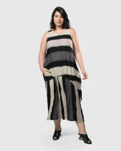 Women Alembika Dresses<Charlie Crinkle Tank Dress, Stripe