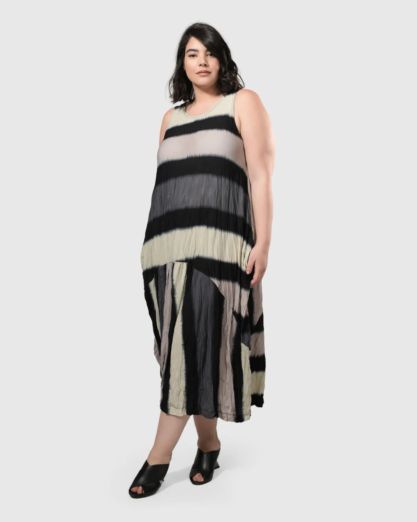 Women Alembika Dresses<Charlie Crinkle Tank Dress, Stripe