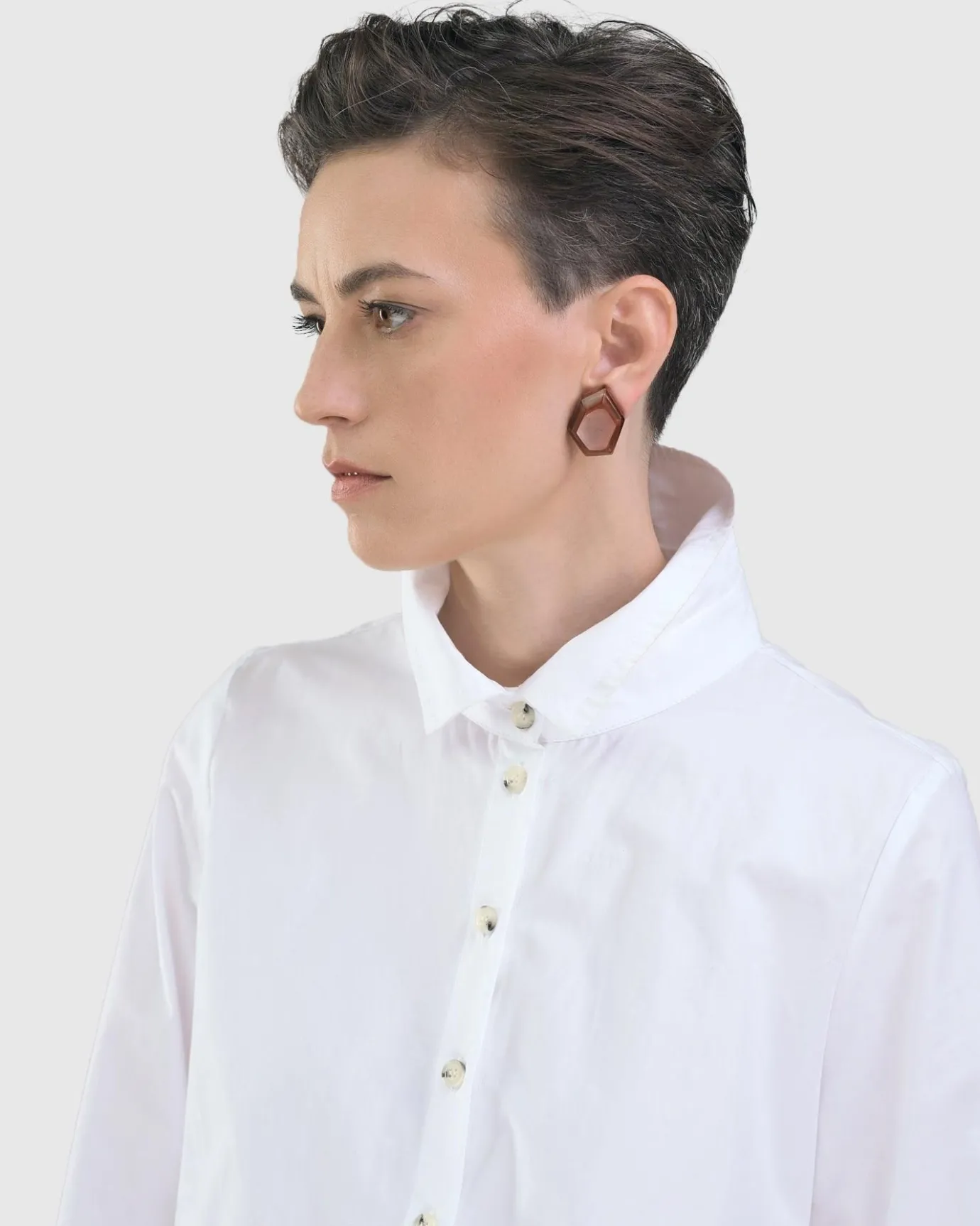 Women Alembika Accessories<Cinnamon Faceted Clip Earrings, Brown