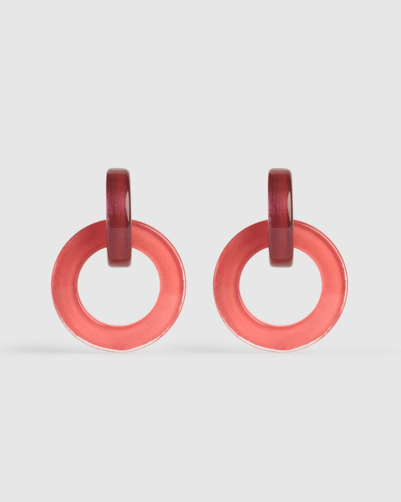 Women Alembika Jewelry<Circle Duet Earrings, Coral