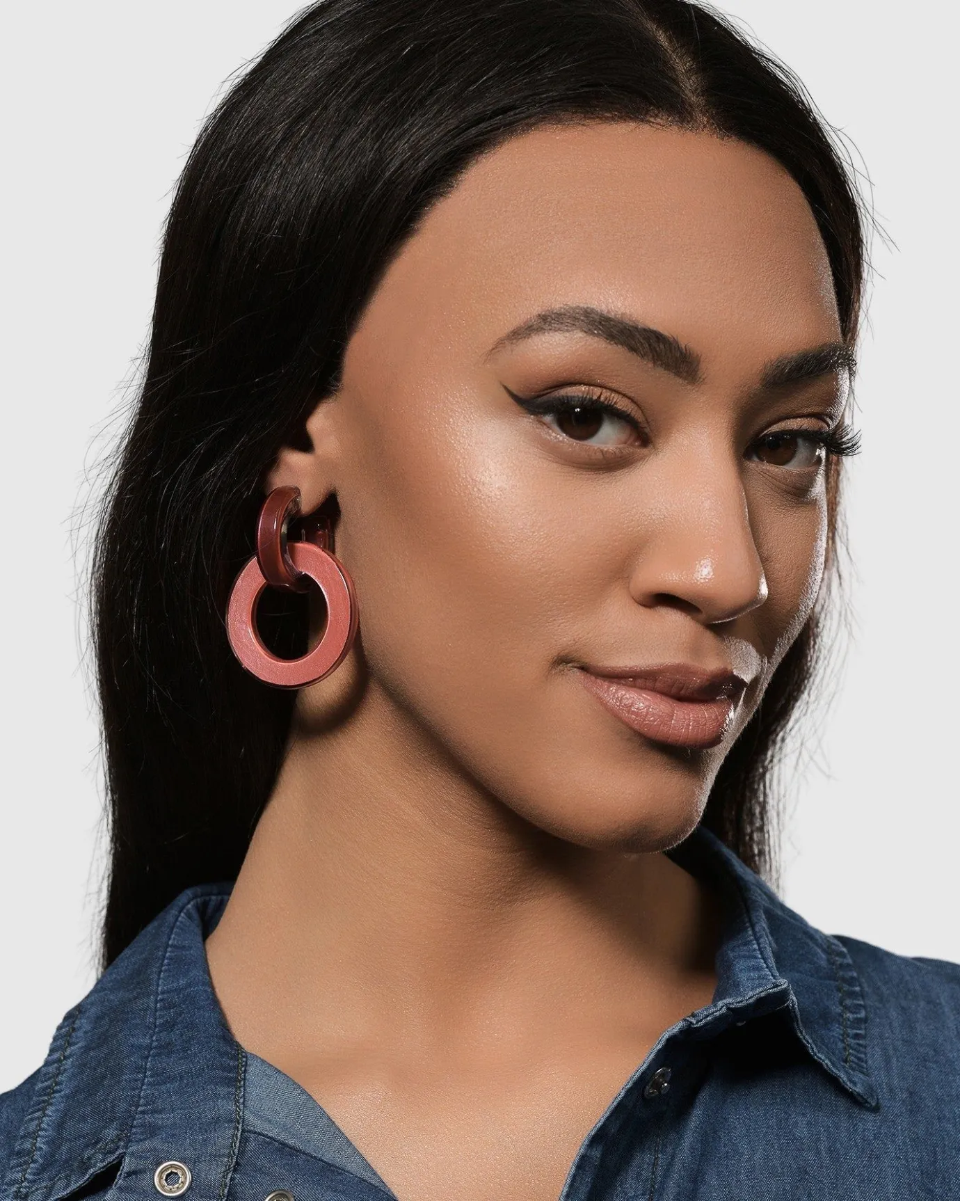 Women Alembika Jewelry<Circle Duet Earrings, Coral