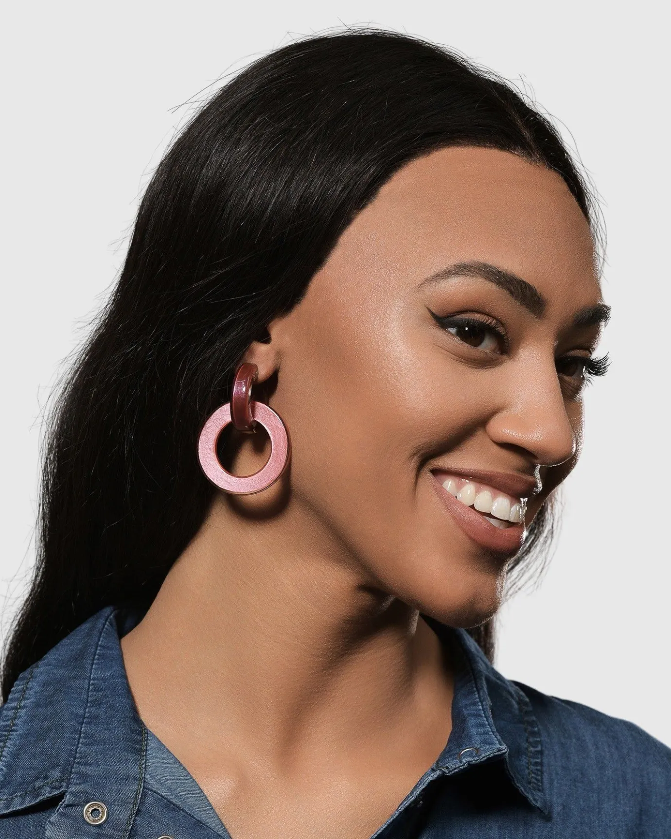 Women Alembika Jewelry<Circle Duet Earrings, Coral