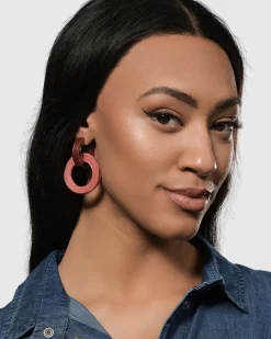 Women Alembika Accessories<Circle Duet Earrings, Coral