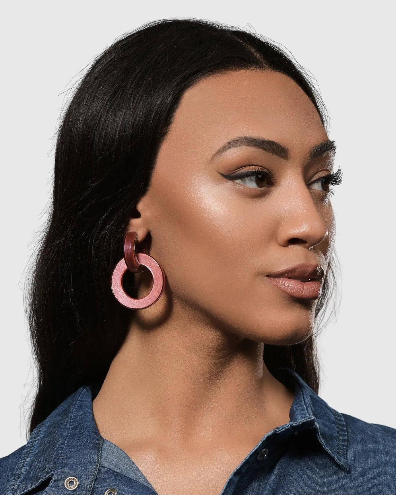 Women Alembika Accessories<Circle Duet Earrings, Coral
