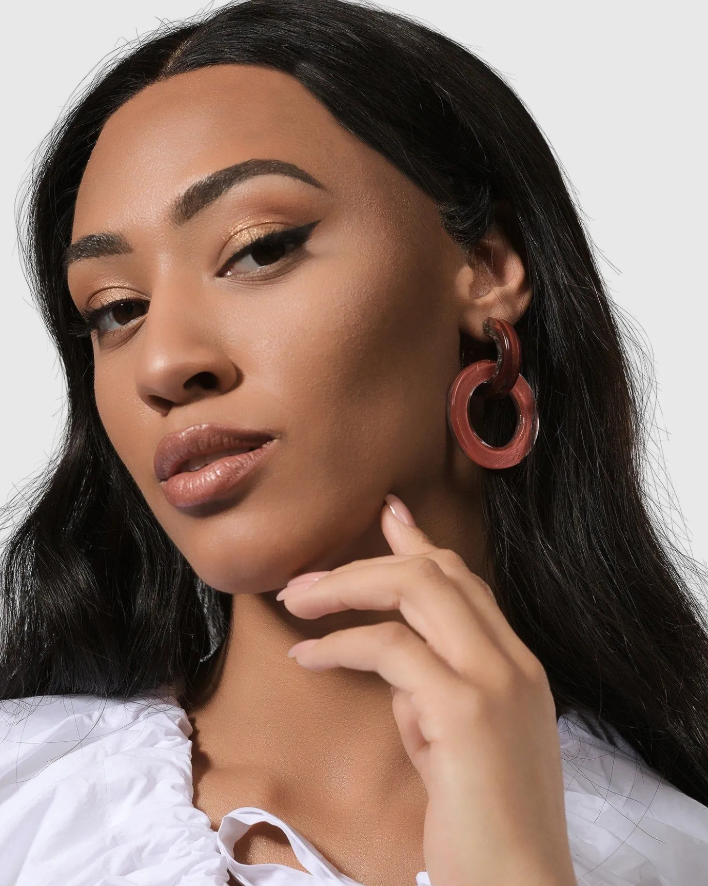 Women Alembika Accessories<Circle Duet Earrings, Coral