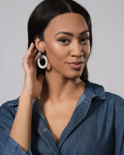 Women Alembika Accessories<Circle Duet Earrings, Frost