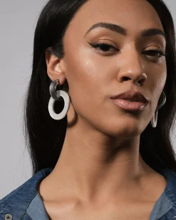 Women Alembika Accessories<Circle Duet Earrings, Frost