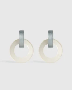 Women Alembika Accessories<Circle Duet Earrings, Frost