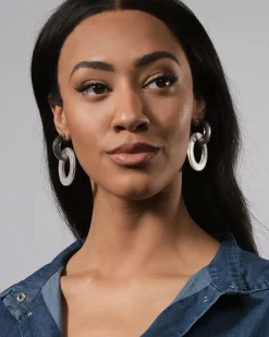 Women Alembika Accessories<Circle Duet Earrings, Frost