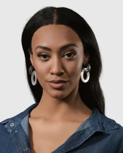 Women Alembika Accessories<Circle Duet Earrings, Frost
