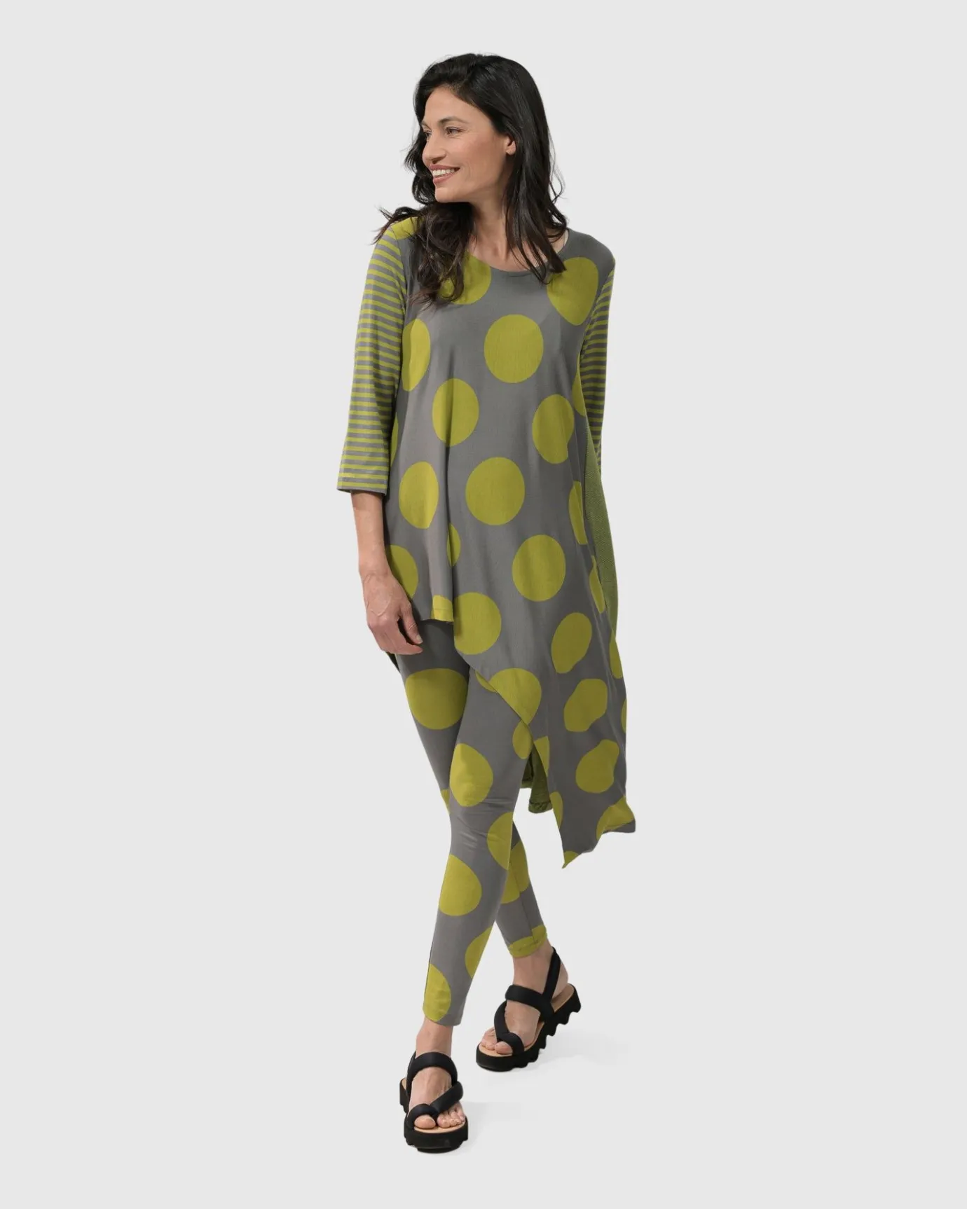 Women Alembika Plus<City Sizzle Swing Tunic Top, Lime