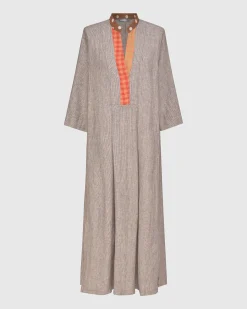 Women Alembika Plus<Cool Breeze Linen Maxi Dress, Ecru