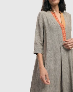 Women Alembika Dresses<Cool Breeze Linen Maxi Dress, Ecru