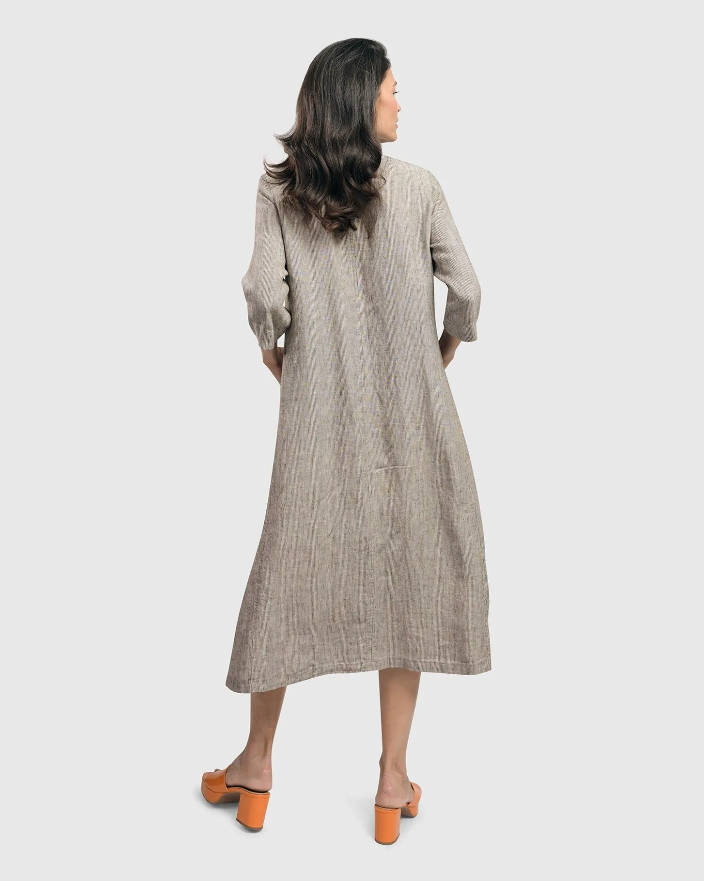 Women Alembika Dresses<Cool Breeze Linen Maxi Dress, Ecru