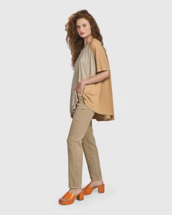 Women Alembika Plus<Cotton Iconic Stretch Cotton Jeans, Sand