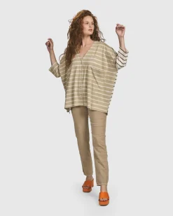 Women Alembika Plus<Cotton Iconic Stretch Cotton Jeans, Sand