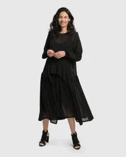 Women Alembika Dresses<Cultured Club Popover Dress, Black