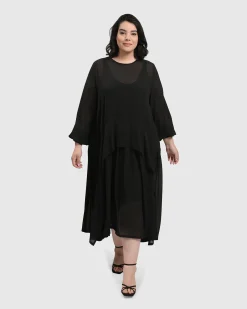 Women Alembika Plus<Cultured Club Popover Dress, Black
