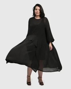 Women Alembika Plus<Cultured Club Popover Dress, Black