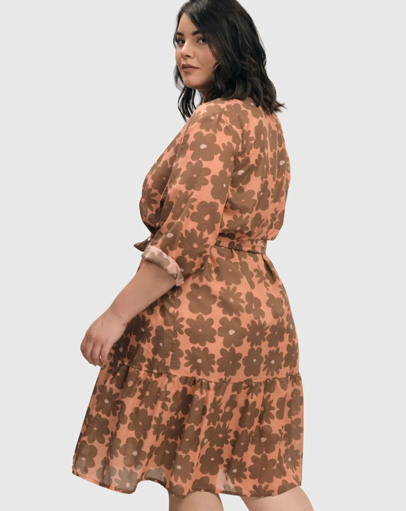Women Alembika Dresses<Dahlia Cotton Voile Swing Dress, Peach/Earth