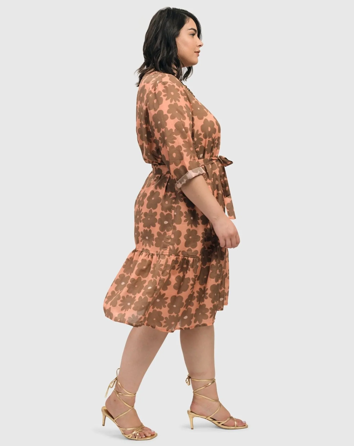 Women Alembika Dresses<Dahlia Cotton Voile Swing Dress, Peach/Earth