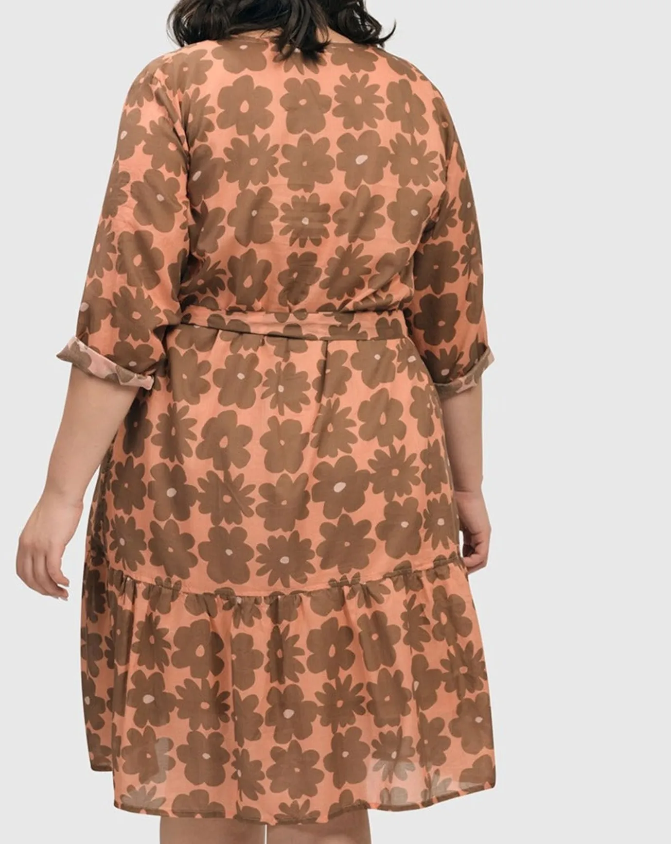Women Alembika Plus<Dahlia Cotton Voile Swing Dress, Peach/Earth