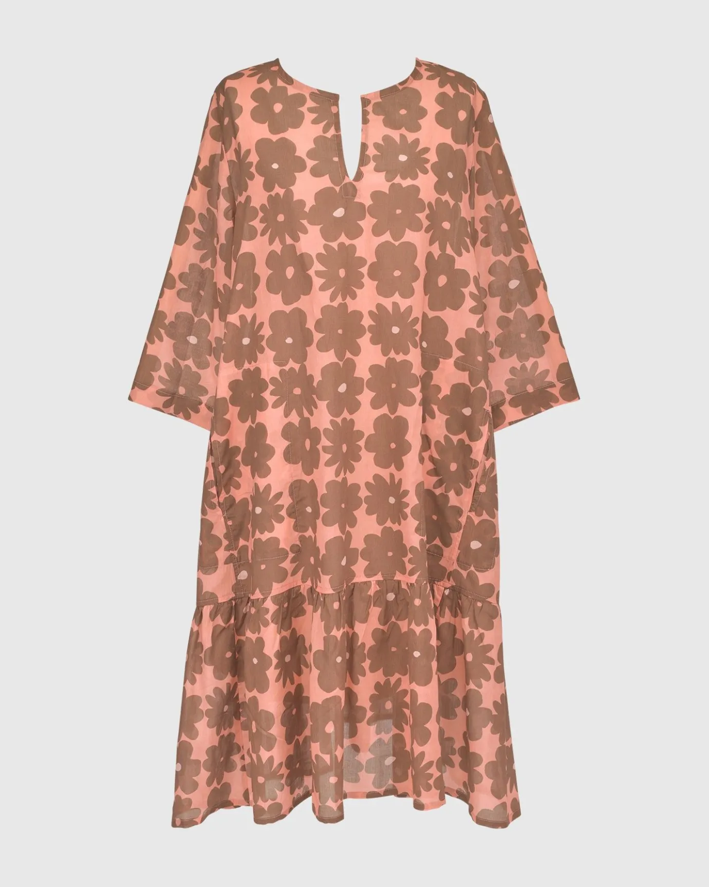 Women Alembika Plus<Dahlia Cotton Voile Swing Dress, Peach/Earth