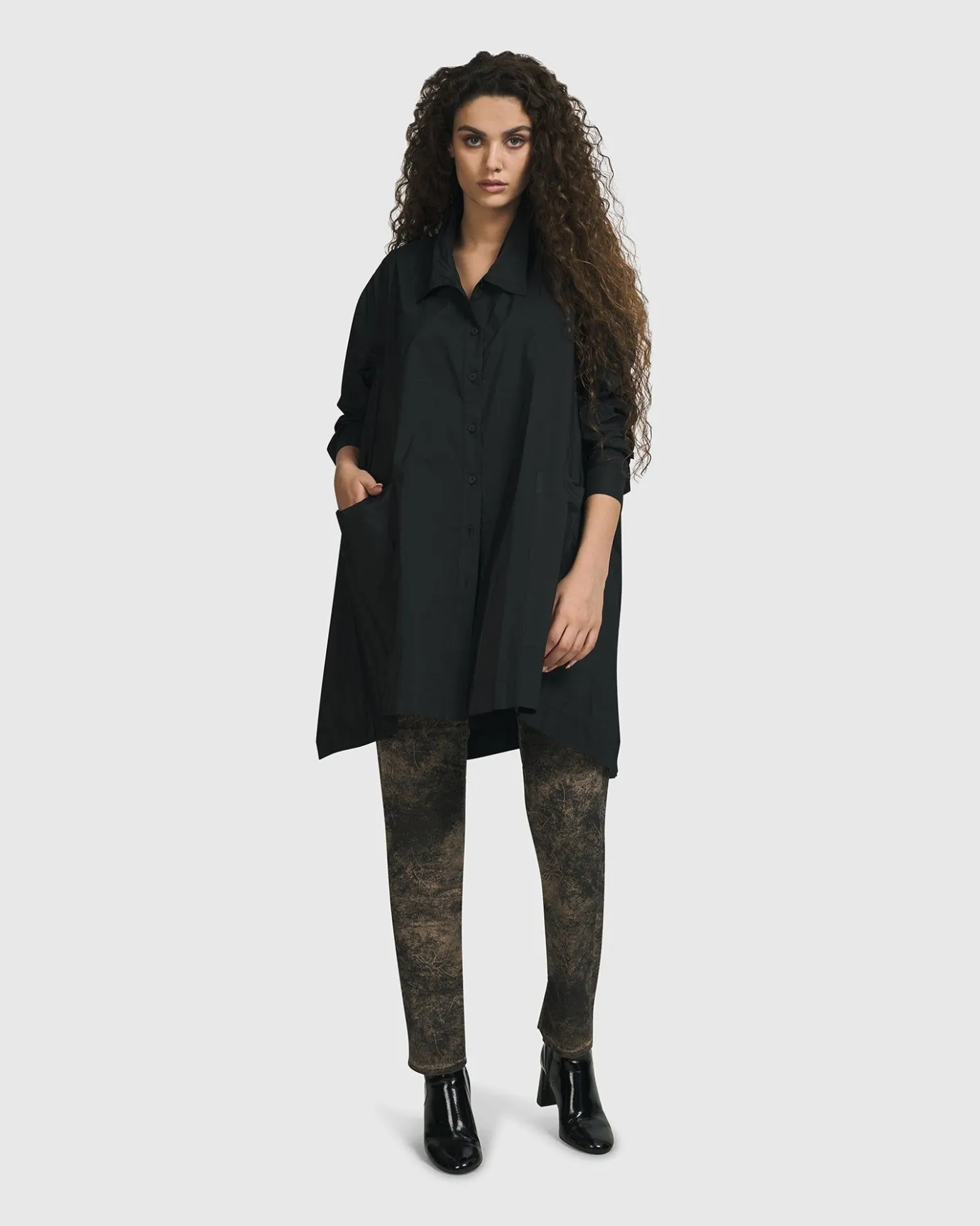 Women Alembika Tops & Tunics<Danica Shirt Jacket, Black