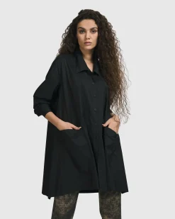 Women Alembika Plus<Danica Shirt Jacket, Black