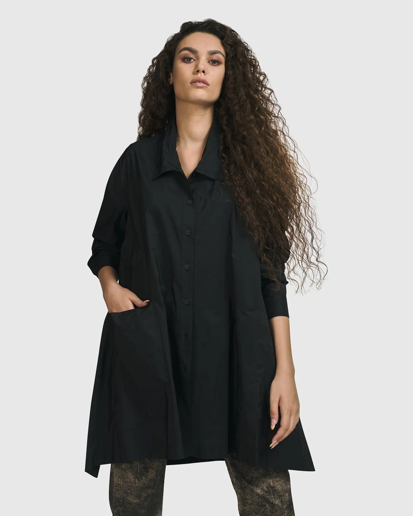 Women Alembika Plus<Danica Shirt Jacket, Black
