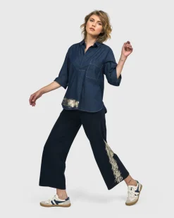 Women Alembika Plus<Denver Cropped Pants, Navy