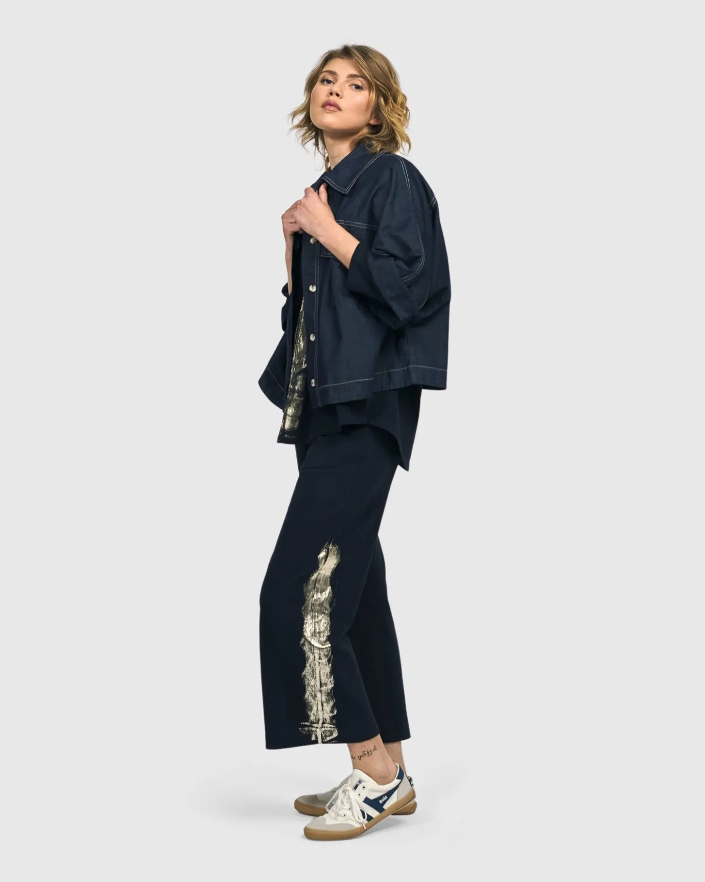Women Alembika Plus<Denver Cropped Pants, Navy