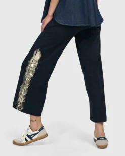 Women Alembika Pants & Skirts<Denver Cropped Pants, Navy