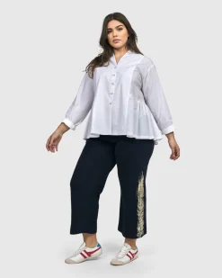 Women Alembika Pants & Skirts<Denver Cropped Pants, Navy