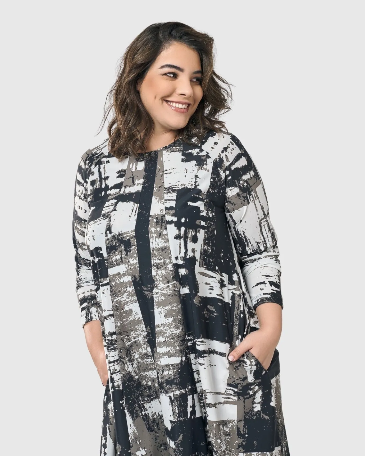 Women Alembika Plus<Digi A-Line Dress, Marble