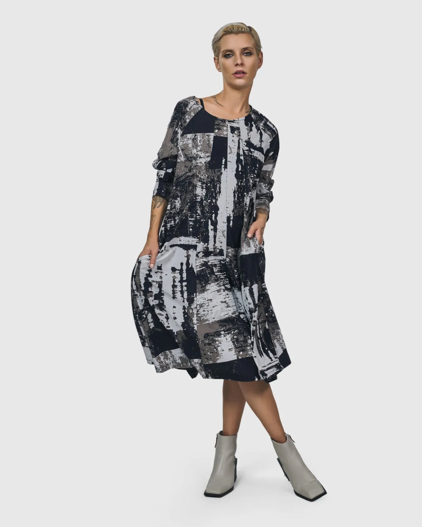 Women Alembika Plus<Digi A-Line Dress, Marble