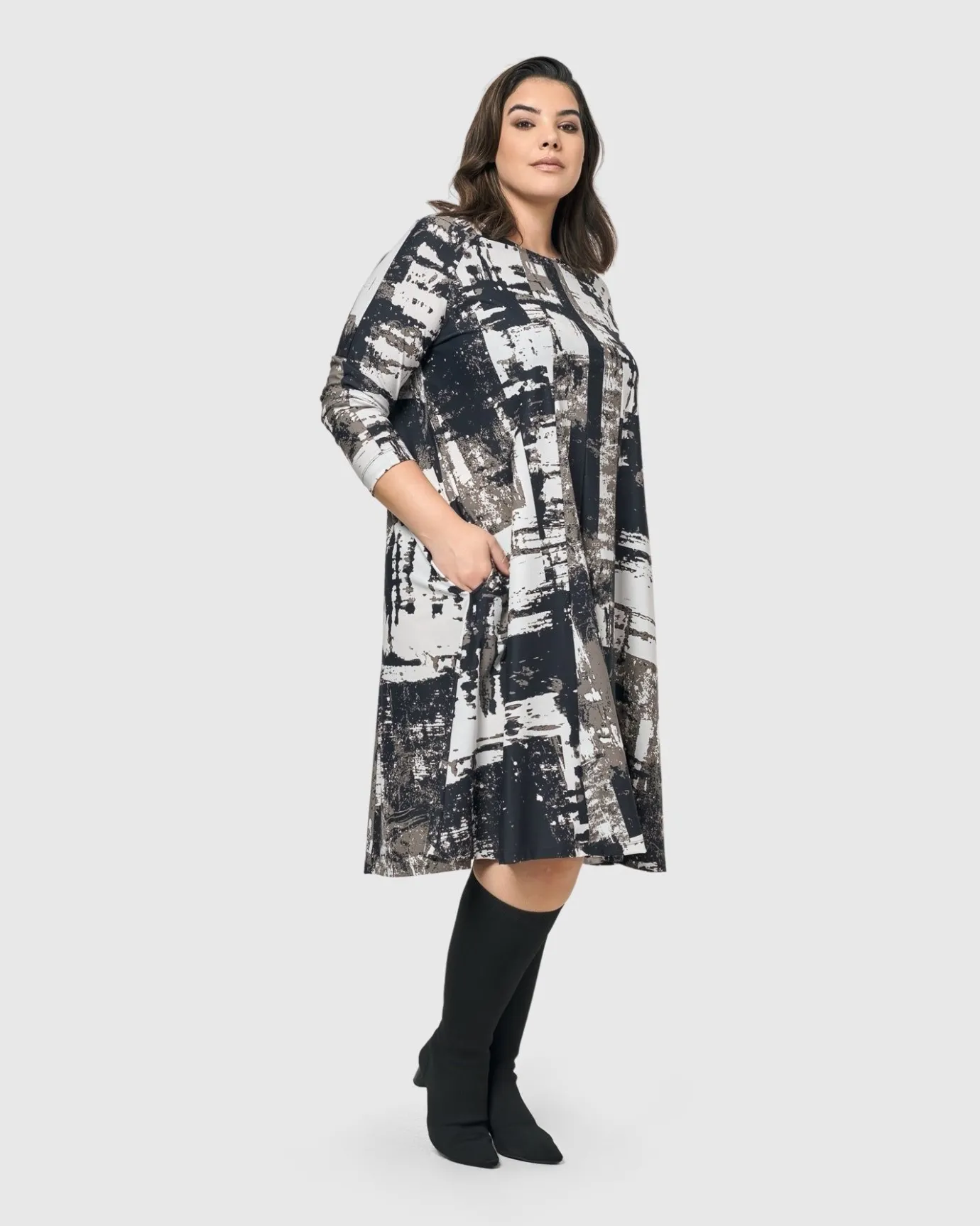 Women Alembika Plus<Digi A-Line Dress, Marble