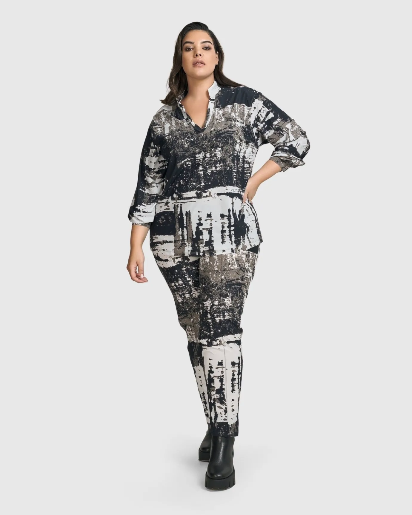 Women Alembika Tops & Tunics<Digi V-Neck Pullover Top, Marble
