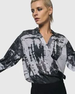Women Alembika Plus<Digi V-Neck Pullover Top, Marble