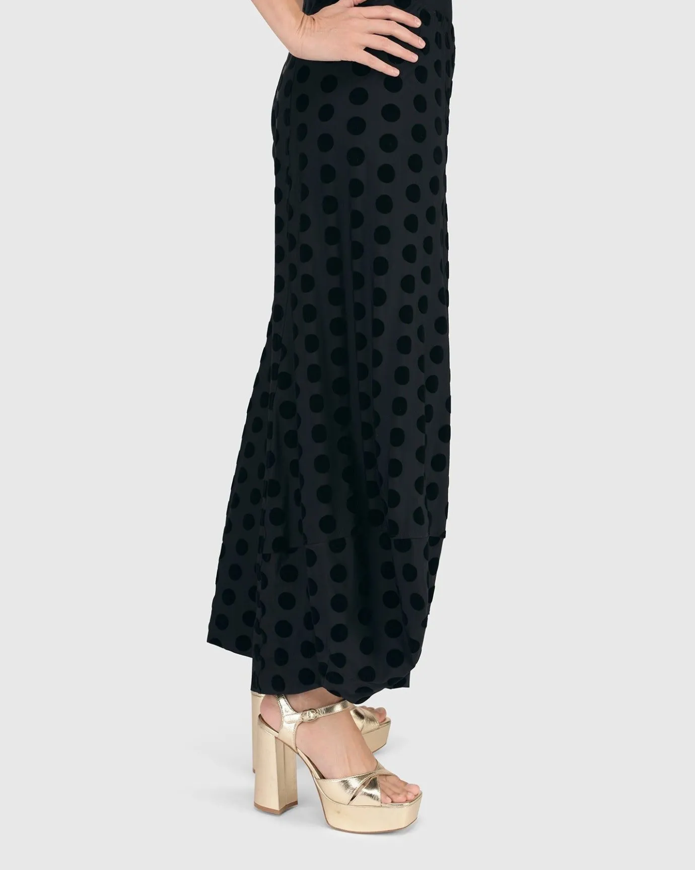 Women Alembika Pants & Skirts<Dot Flocked Punto Pants, Black