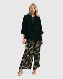 Women Alembika Jackets<Dot Flocked Swing Jacket, Black