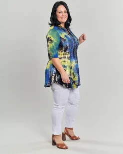 Women Alembika Plus<Dreamy V-Neck Top, Tie Dye