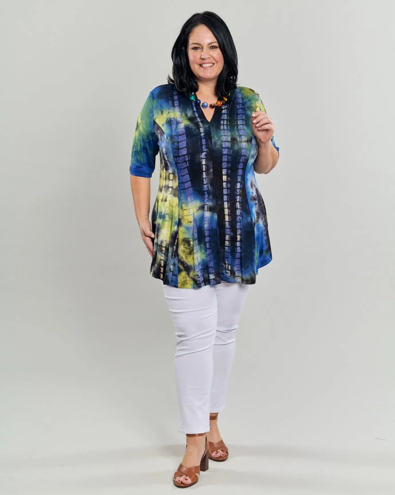 Women Alembika Plus<Dreamy V-Neck Top, Tie Dye