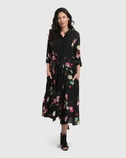 Women Alembika Plus<Drinks-On-Me Maxi Shirt Dress, Floral